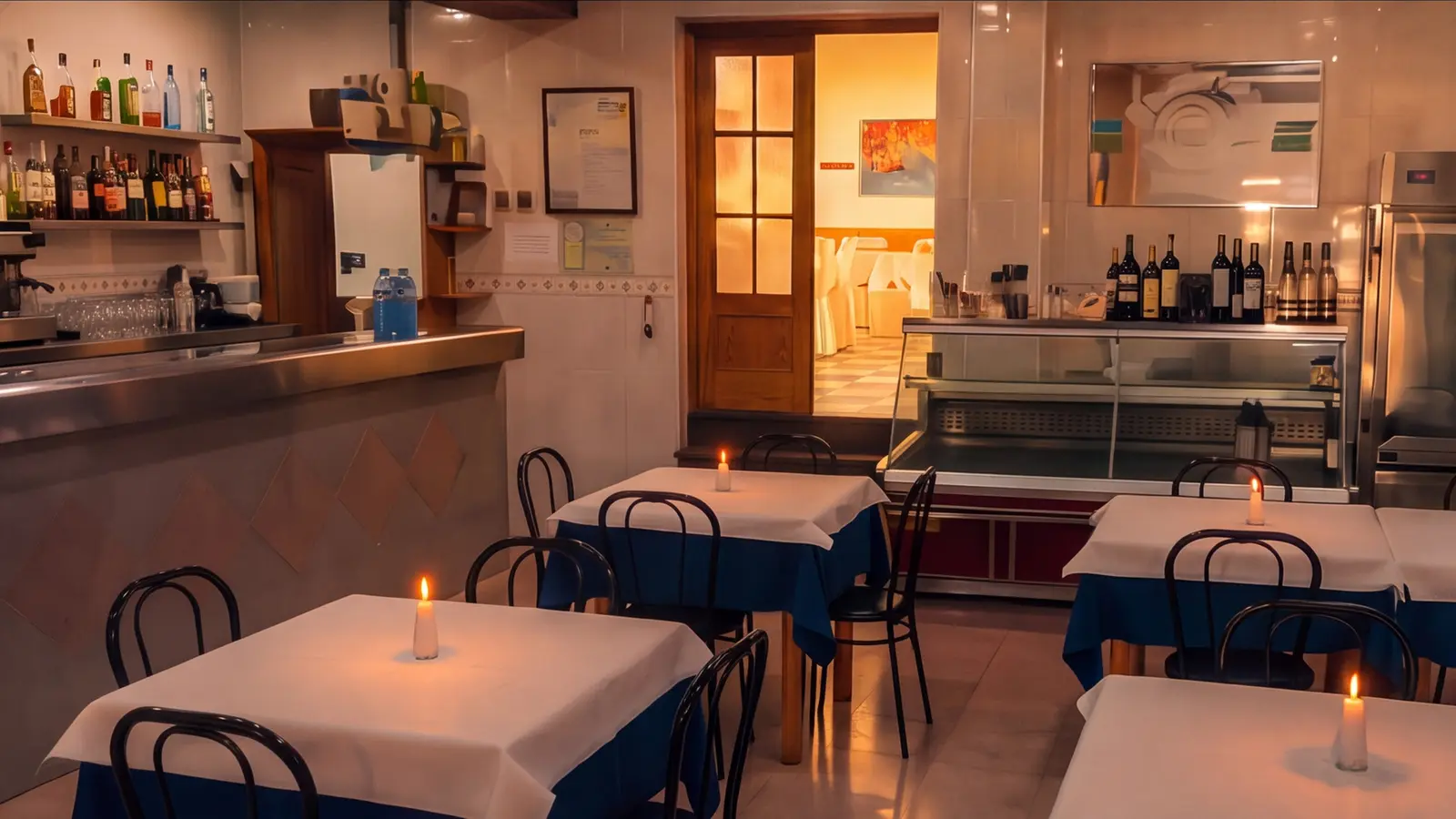 Barra del bar y cafetería