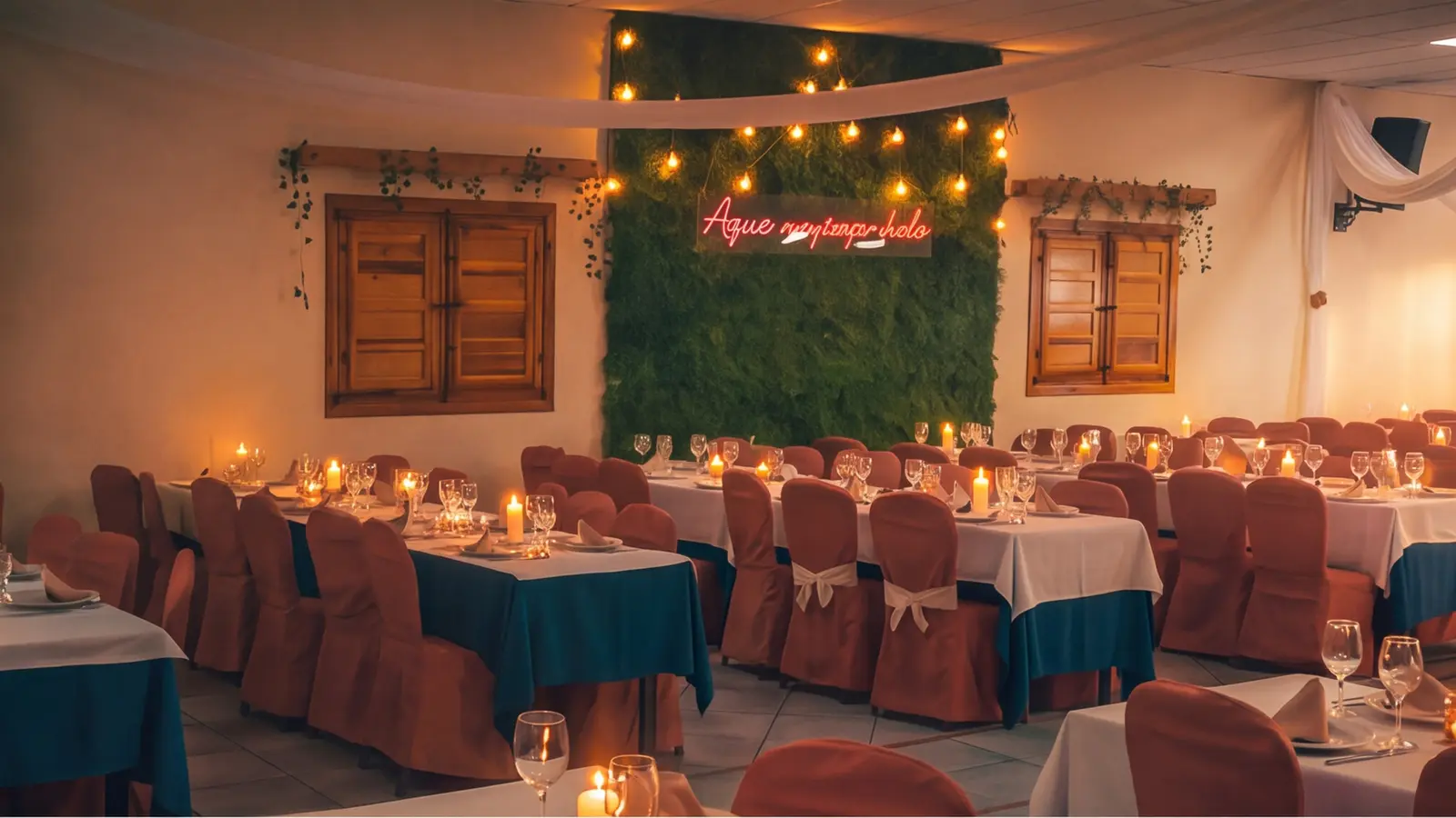 Salón de celebraciones montado